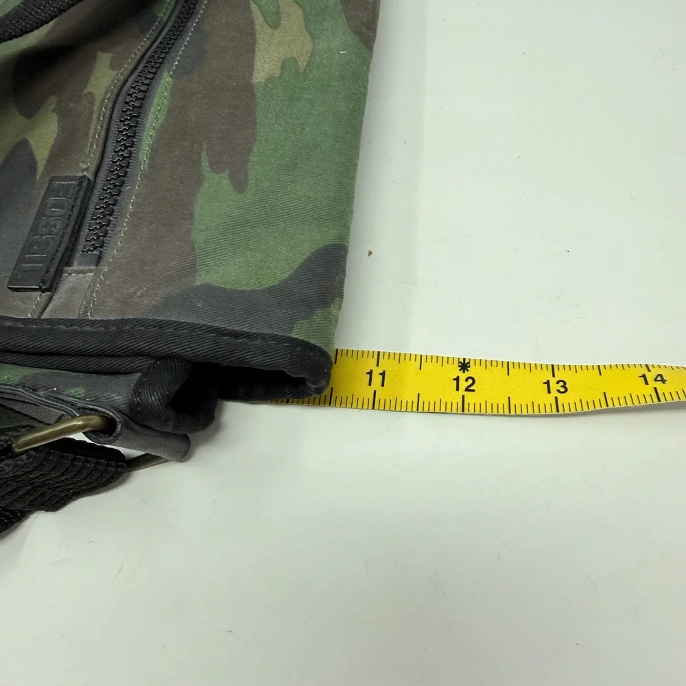 Vtg y2k Fossil Messenger Bag Camo Canvas Crossbody Bag Woodland Camouflage